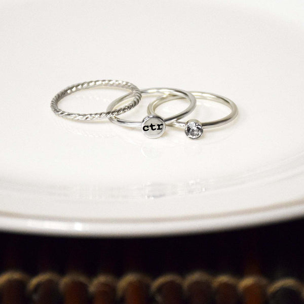 Stackable Shimmer CTR Ring - Stainless Steel