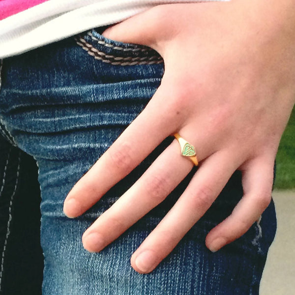 Classic Small Mint & Gold CTR Ring – Stainless Steel