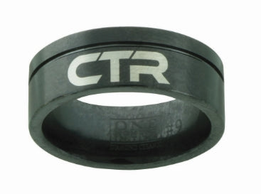 Black Jack CTR Ring - Black Diamond Ceramic with Silver Inlay