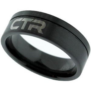 Black Jack CTR Ring - Black Diamond Ceramic with Silver Inlay