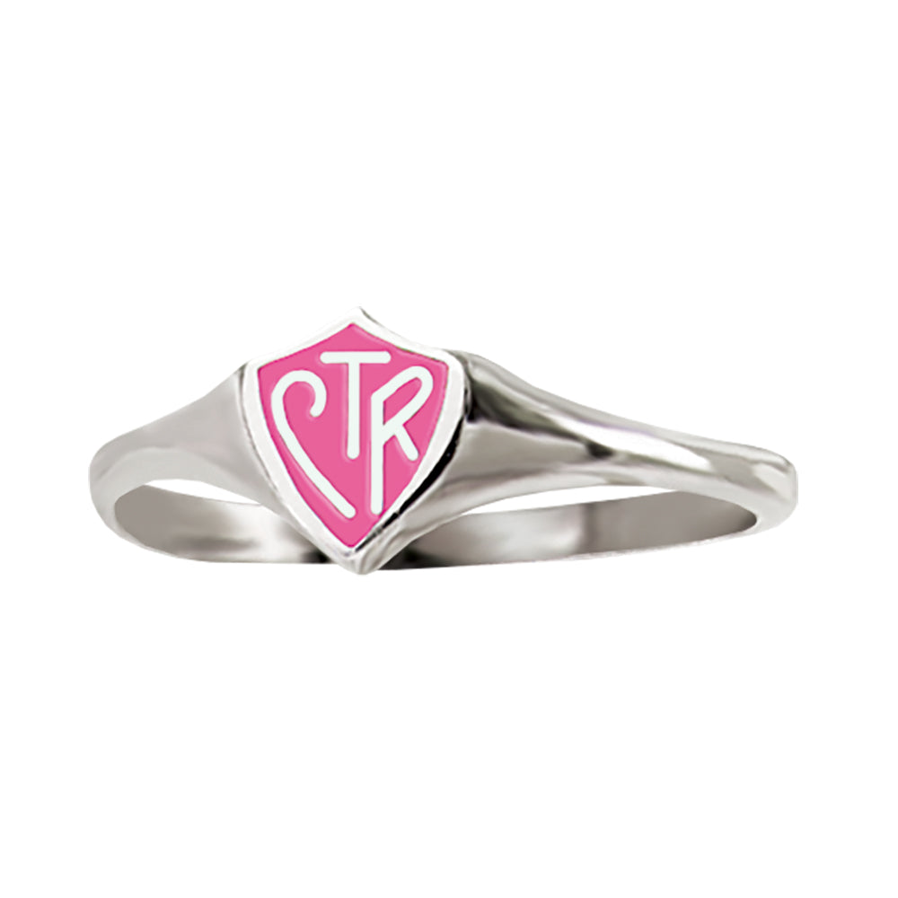 Classic Mini CTR Ring - Pink - Available in Sterling Silver and Stainless Steel