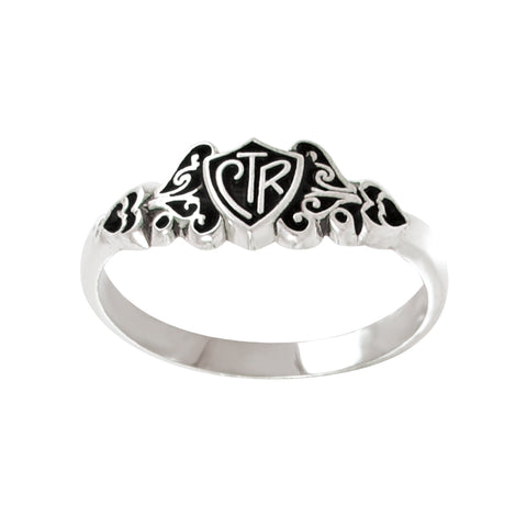 Filigree Antiqued CTR Ring - Sterling Silver