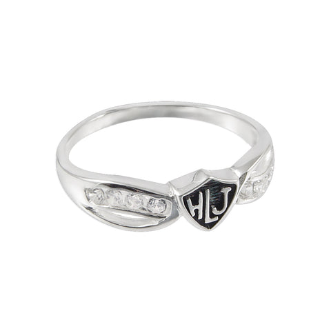 Spanish Bow Antiqued HLJ Ring - Sterling Silver