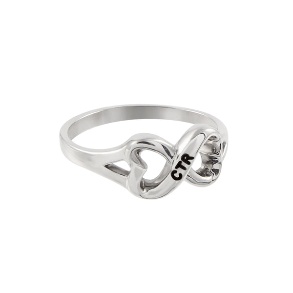 Heart to Heart Antiqued CTR Ring - Stainless Steel