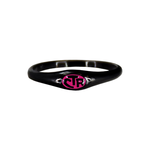 Micro Mini Black & Pink CTR Ring -  Stainless Steel