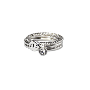 Stackable Shimmer CTR Ring - Stainless Steel