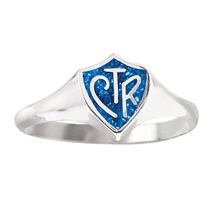 Classic Regular CTR Ring - Blue Sparkle - Sterling Silver