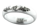 Heavenly Flower CTR Ring - White Diamond Ceramic