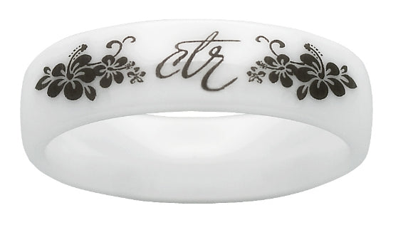 Heavenly Flower CTR Ring - White Diamond Ceramic