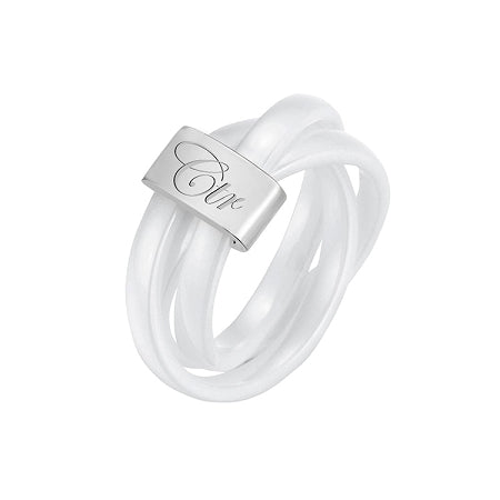Avanti CTR Ring - 3 Piece White Diamond Ceramic