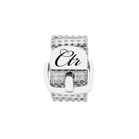 Sparkle Stretch Buckle CTR Ring - Stainless Steel