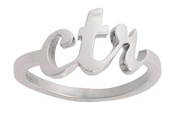 Medium Cursive CTR Ring - Stainless Steel