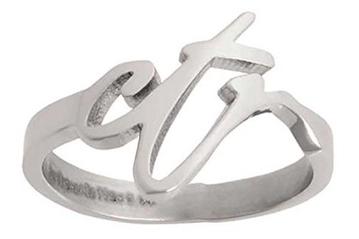 Small Cursive CTR Ring - Stainless Steel
