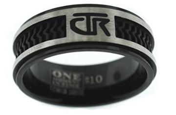 Elements CTR Ring - Titanium with black rubber inlay