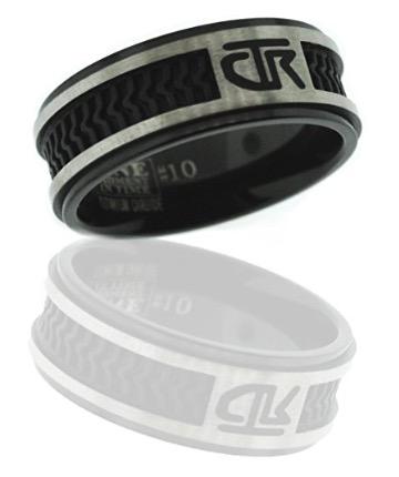 Elements CTR Ring - Titanium with black rubber inlay