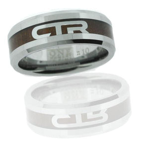 Duo CTR Ring - Titanium Ion Wood and Steel Inlay