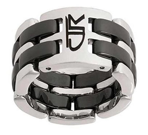 Fuzion Link Wide Black CTR Ring - Stainless Steel