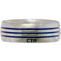Azure Strips CTR RIng -Stainless Steel (engravable)